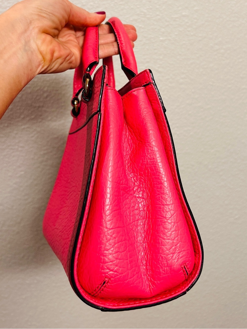 Kate Spade Pink Perforated Leather Satchel with Gold Hardware and Crossbody - Picture 4 of 6